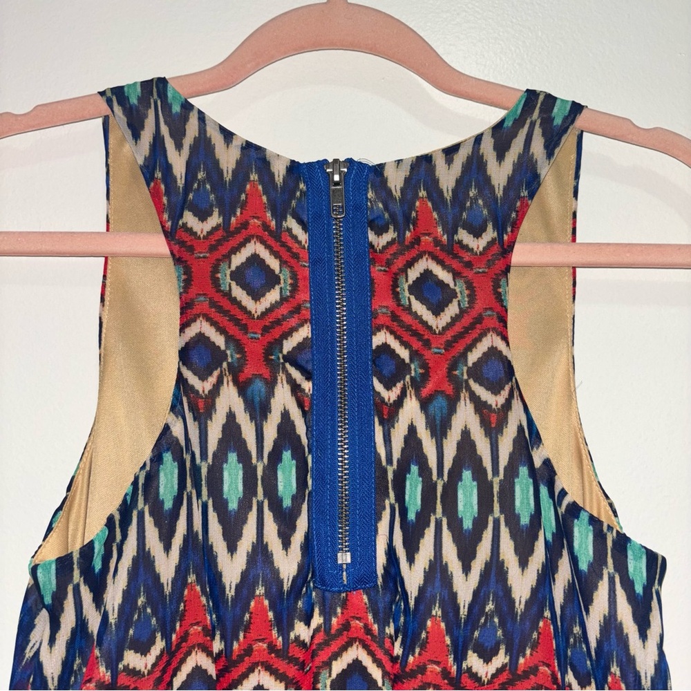 Aztec Southwestern Native Western Geometric Design Mini Sleeveless Dress Small - Picture 4 of 6